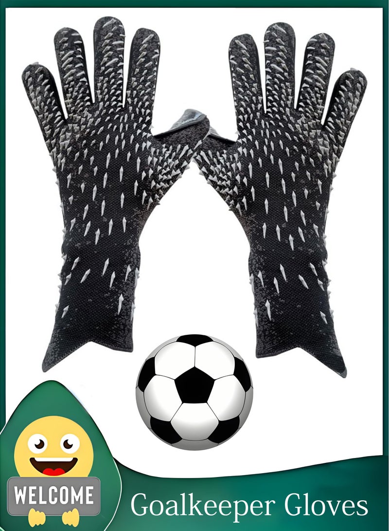 قفازات كرة القدم للأطفال قفازات حارس المرمى قفازات حارس مرمى الأطفال قفازات حارس مرمى المعصم المقاومة للاهتراء - أسود - Image 1